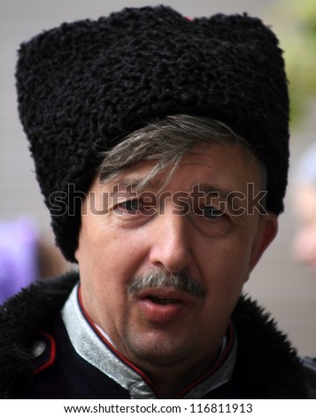 LUGANSK - OCT 14: Don Cossack, celebration of the Protection of the Mother of God, Lugansk, Ukraine, October 14, 2012