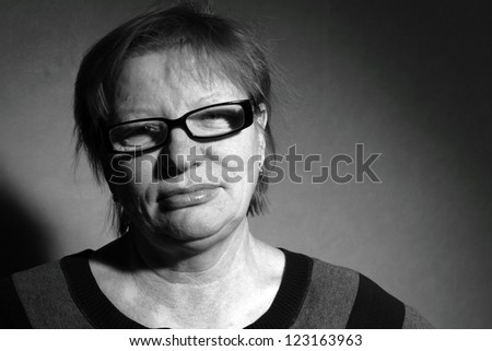 middle-aged woman with eyeglasses