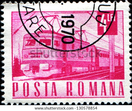 ROMANIA - CIRCA 1968: A stamp printed in Romania shows Electric train, circa 1968