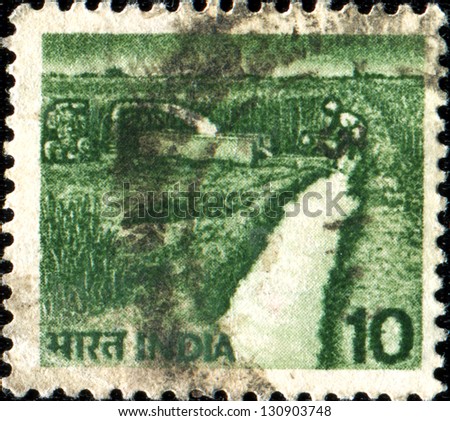 INDIA - CIRCA 1979: A stamp printed in India shows Irrigation canal, circa 1979