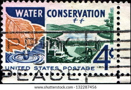 USA - CIRCA 1960: A stamp printed in United States of America shows dedicated to Water conservation, circa 1960