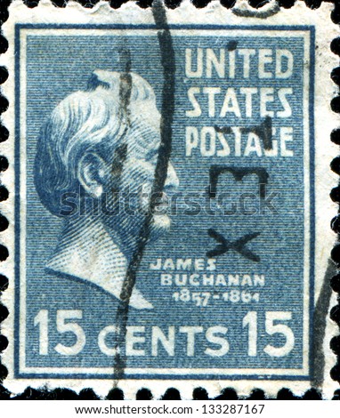 USA - CIRCA 1931: A stamp printed in United States of America shows President James Buchanan, circa 1931