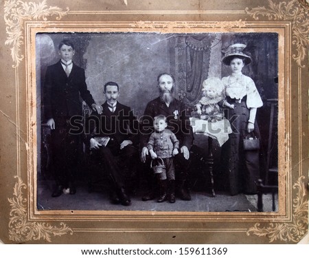 RUSSIAN EMPIRE - CIRCA 1911: railwayman Family, Asia, Russian Empire, 29 July 1911