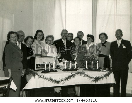 GERMANY -  CIRCA 1960s: An antique photo shows official party