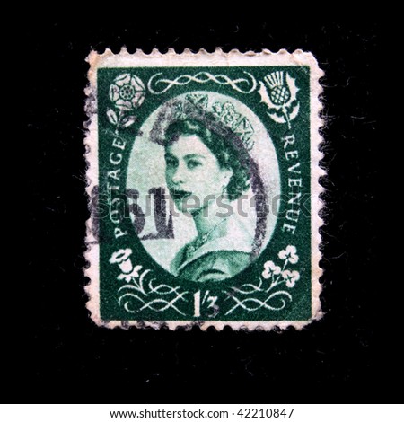 UNITED KINGDOM - CIRCA 1941: A stamp printed in UK shows Queen Elisabeth, circa 1941
