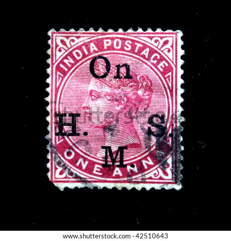INDIA - CIRCA 1856: A stamp printed in India shows UK Queen Victoria, circa 1856