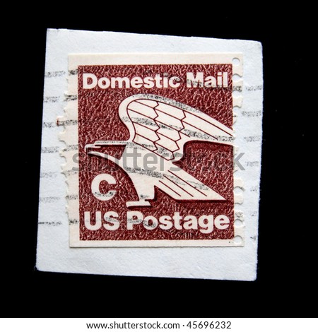UNITED STATES OF AMERICA - CIRCA 1980s: A stamp printed in the United States of America shows eagle symbol, circa 1980s