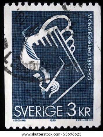 SWEDEN - CIRCA 1980: A stamp printed in Sweden shows Still from film \