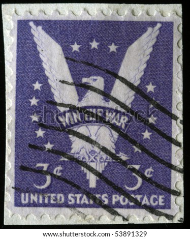 USA - CIRCA 1942: stamp printed in the USA shows promoting the victory of the allies in World War II, circa 1942