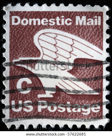 UNITED STATES OF AMERICA - CIRCA 1981: A stamp printed in the United States of America shows eagle symbol, circa 1981
