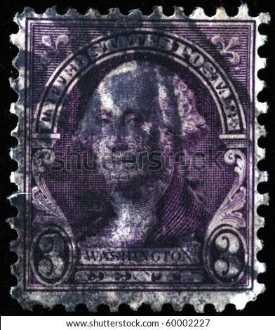 UNITED STATES OF AMERICA - CIRCA 1919: A stamp printed in the USA shows image of President George Washington, circa 1919