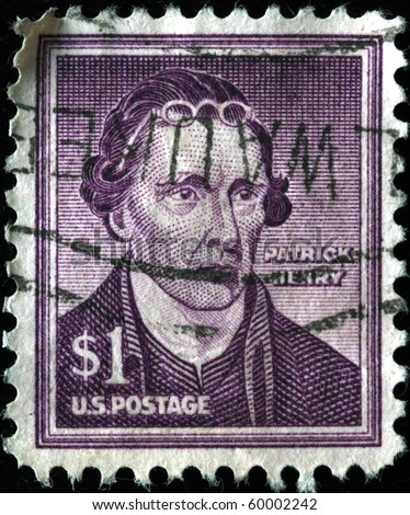 UNITED STATES OF AMERICA - CIRCA 1920s: A stamp printed in the USA shows image of President Patrik Henry, circa 1920s