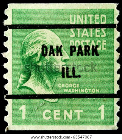UNITED STATES OF AMERICA - CIRCA 1932: A stamp printed in the USA shows image of President George Washington, circa 1932