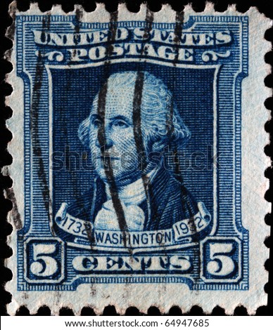 UNITED STATES OF AMERICA - CIRCA 1932: A stamp printed in the USA shows image of President George Washington, circa 1932