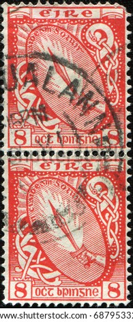 IRELAND - CIRCA 1922: A stamp printed in Ireland shows Sword of Light, circa 1922