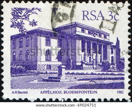 SOUTH AFRICA - CIRCA 1982: A stamp printed in South Africa shows Appelhof, Bloemfontein, series, circa 1982