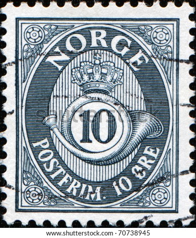NORWAY - CIRCA 1970: A stamp printed in NORWAY and dedicated to the Royal Norwegian Postal Service, circa 1970