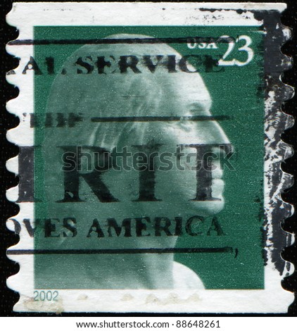 UNITED STATES OF AMERICA - CIRCA 2002: A stamp printed in the USA shows image of President George Washington, circa 2002