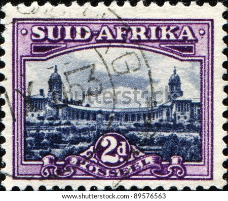 SOUTH AFRICA - CIRCA 1926: A stamp printed in South Africa shows Union Buildings, Pretoria, circa 1926