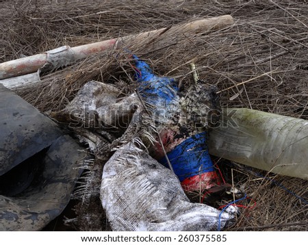 LISICHANSK, UKRAINE - March 12, 2015: Radio-controlled improvised explosive device -- Task Force Security Service of Ukraine together with the police prevented a terrorist act