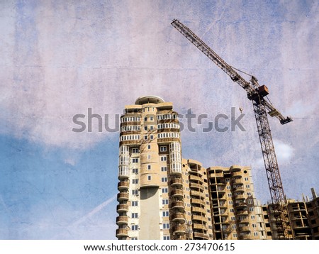 Close up view of a urban construction site