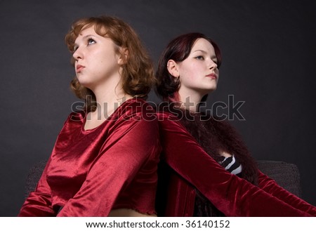 Two young women in quarrel