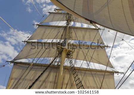 Brigg in full sail
