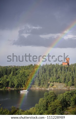 Boat at the end of the rainbow