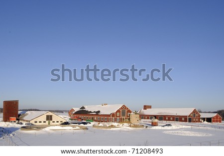 Swedish farm in snow