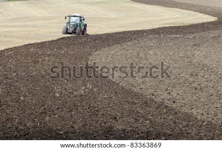 Plowing a field