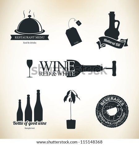Label set for restaurant and cafe Label set for restaurant and cafe