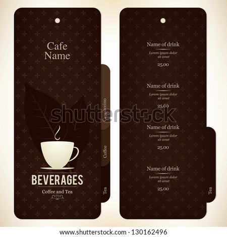 Menu for restaurant cafe bar coffeehouse Menu for restaurant cafe bar coffeehouse