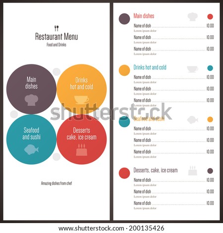 Restaurant menu Flat design Restaurant menu Flat design