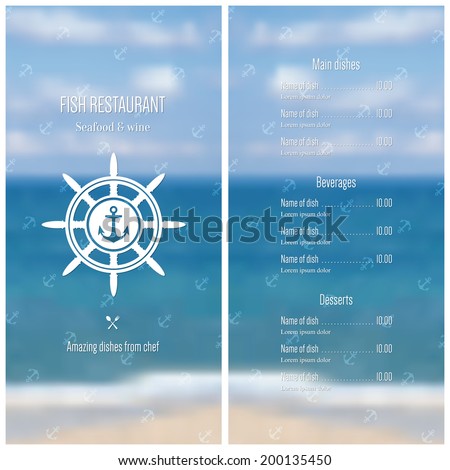 Seafood restaurant menu design Seafood restaurant menu design