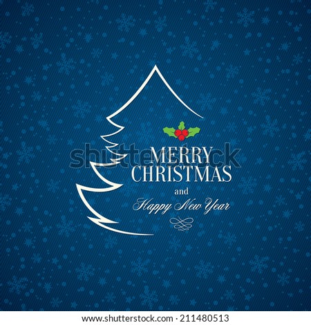 Christmas and New Year Vector greeting card Christmas and New Year Vector greeting card