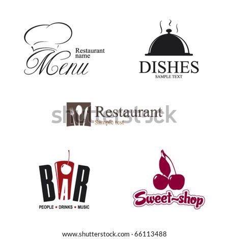 Label set for restaurant cafe and bar Label set for restaurant cafe and bar