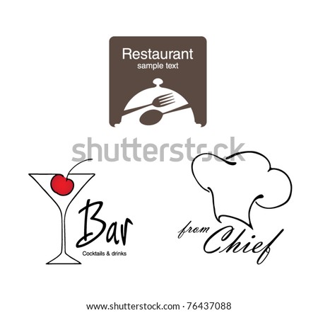 Label set for restaurant cafe and bar Label set for restaurant cafe and bar