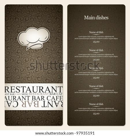 Restaurant menu design with seamless background Restaurant menu design with seamless background