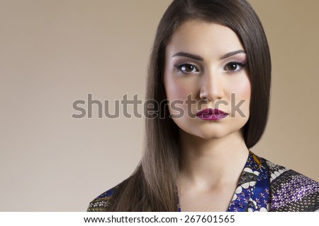 Portrait of a beautiful asian woman with neutral face