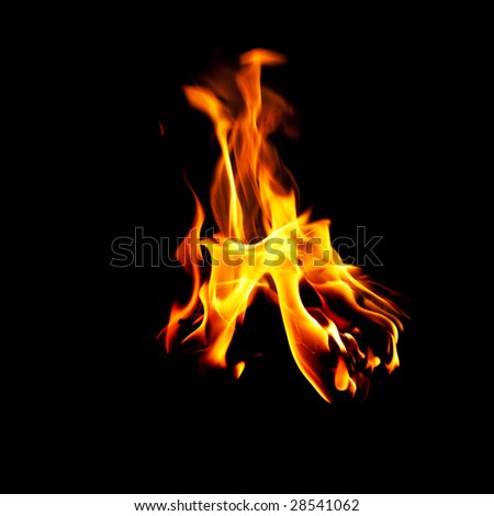 Fire Template Isolated On Black Background Stock Photo 28541062