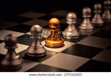 Stand out of a crowd  individuality concept Odd Chess Piece