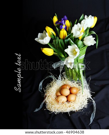 Easter tulips and eggs