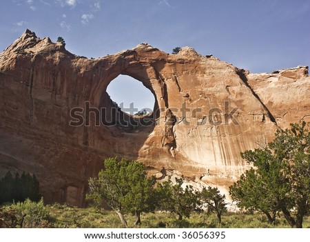Window Rock at Window Rock,Arizona - the capitol city of the Navajo Nation.