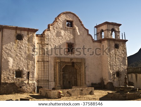 Old Western Church - Old Movie mock up of the Alamo outside of Tucson, Arizona.