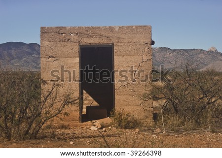 Old Western adobe ruin from Pearce, Arizona, a ghost town.