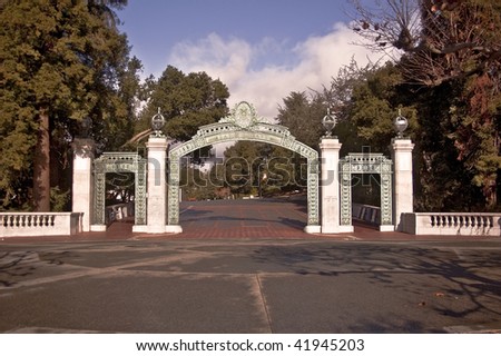 The famous Sather Gate at the University of California at Berkeley - California\'s senior public university