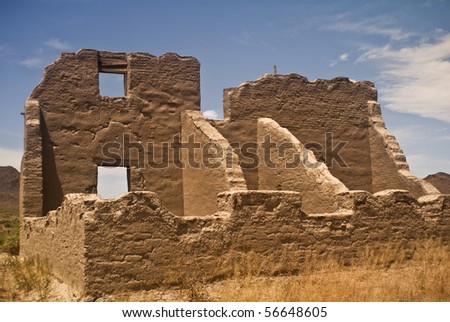 Ruins of the old western Fort Churchill from the state park outside of Reno, Nevada