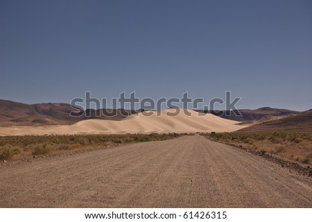 View of the singing dunes at Sand Mountain National Recreation Area outside of Reno, Nevada