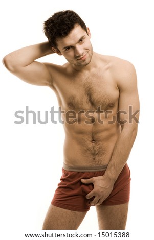 stock photo Perfect man with beautiful body