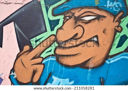 Paris - France - 28 th May 2013 -urban art - bad boy face make fuck